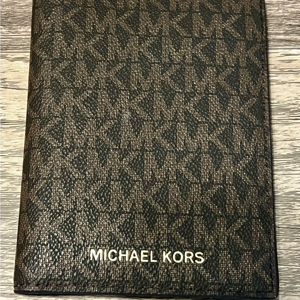 Michael Kors Logo Monogram Brown Passport and Card Holder